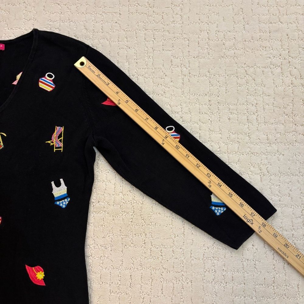Vintage Alexandra Bartlett Sweater Women's Sz L Black Summer Beach Preppy Casual - Picture 12 of 12